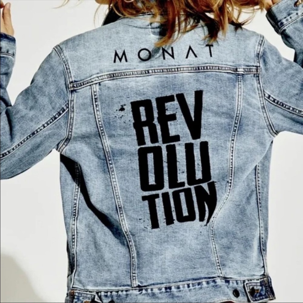 NWOT Monat MLM Revolution Classic Denim Jacket Size M Unisex